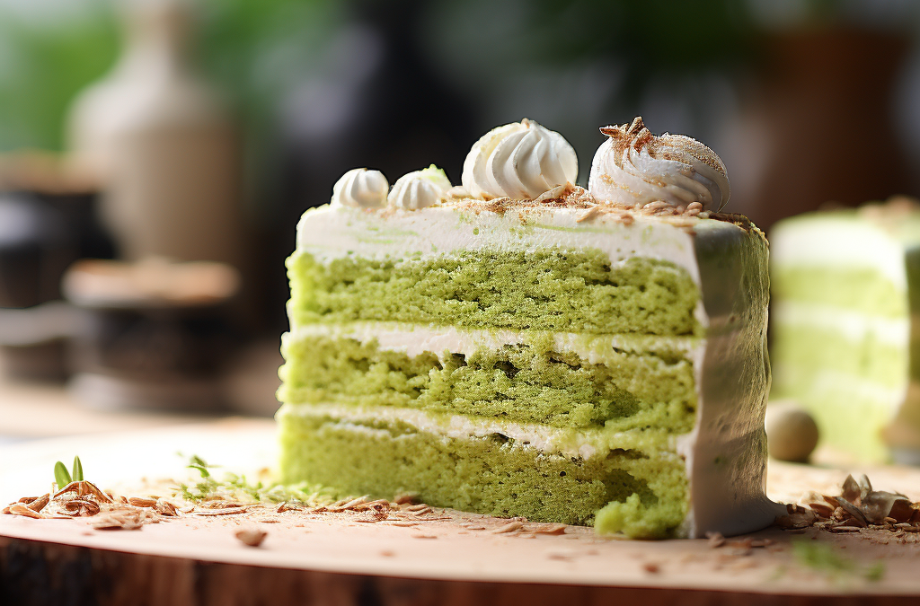 Matcha-Almond Génoise Layer Cake