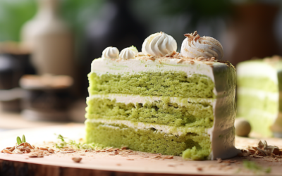 Matcha-Almond Génoise Layer Cake